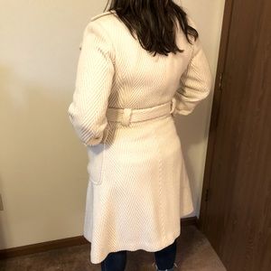Victoria’s Secret Wool Coat- Moda International, Cream, Size 8, fits like a 6